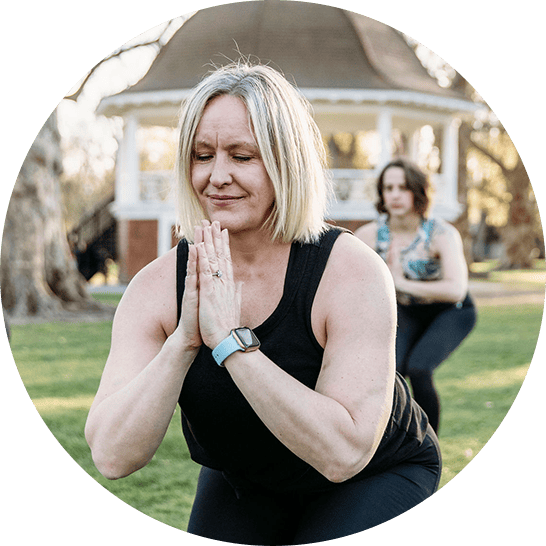 Adult woman doing yoga